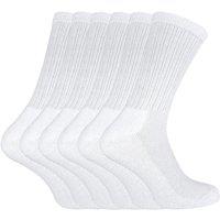 Sock Snob Men's 6 Pairs Bamboo Cotton Running Sport Socks in White | Size: 4-7