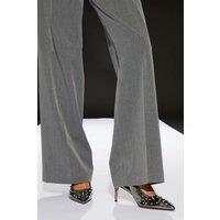 RUNWAY 1.8.1.8 Women's Stud Embellished Slingback Court Shoes in Gun Metal | Size: 5