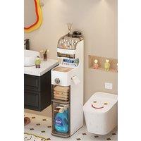 5-Tier Narrow Storage Organizer Rolling Storage Cabinet For Bathroom or Kitchen