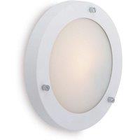 Netlighting Rondo 1 Light Wall Flush Ceiling Light Matt White Opal Glass IP54 G9