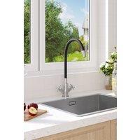 G1/2 Flexible Silicone Dual-Handle Kitchen Faucet Mixer Tap