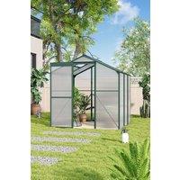 6x6 ft Polycarbonate Aluminium Garden Greenhouse with Window