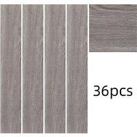 Living and Home 36Pcs Self Adhesive Waterproof Wear-Resistant PVC Wood Grain Effect Flooring in Grey Oak Colour, 5m Pack