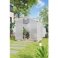 Aluminium Garden Greenhouse with Base & Window Opening