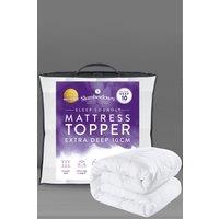 Slumberdown 4 Inch Extra Deep Mattress Topper Plush Soft Comfort & Support Layer in White | Size: Super King Fitted