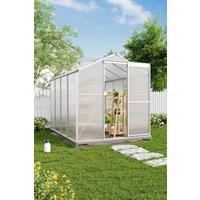 Aluminium Garden Greenhouse with Base & Window Opening