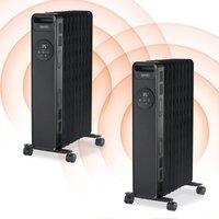 Igenix Digital Oil Filled Radiator (Pack of 2) in Black