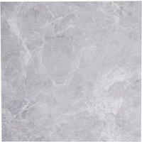 H&O Direct 24Pcs Light Grey Marble Texture Self-adhesive Square PVC Flooring Tile, 5m Pack