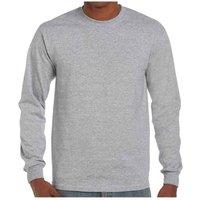 Gildan Men's Ultra Cotton Plain Long-Sleeved T-Shirt in Grey | Size: 5XL