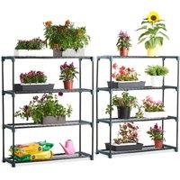 VonHaus 4 Tier Greenhouse Shelving in Green
