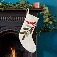 Paper High Felt Christmas Stocking in White