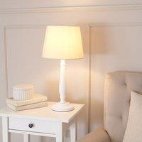 ValueLights Victoria Traditional Wooden Stem Table Lamp Base in White