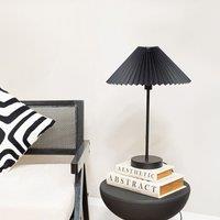 ValueLights Akira Pleated Shade Table Lamp in Black