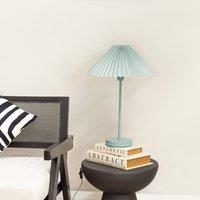 ValueLights Akira Pleated Shade Table Lamp in Bright Blue