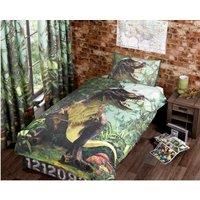 Rapport Home T-Rex Window Polycotton Eyelet Curtains (168 x 183 cm) in Green | Size: 183 cm width x 168 cm drop