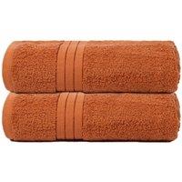 OHS 2 Pack of 100% Cotton Bathroom Bath Towel in Burnt Orange