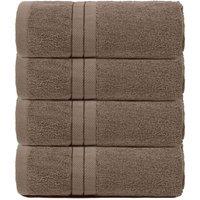 OHS 4 Pack of 100% Cotton Bathroom Hand Towel in Light Beige