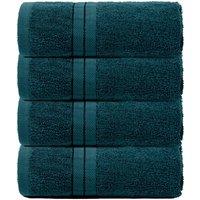 OHS 4 Pack of 100% Cotton Bathroom Hand Towel in Teal