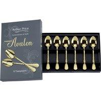 Arthur Price 'Champagne Avalon' Set Of 6 Tea Spoons Stainless Steel Gift Boxed Cutlery Set in Gold