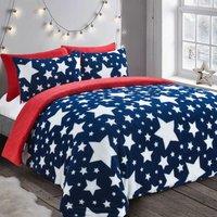 Velosso Galaxy Teddy Warm & Cosy Duvet Cover & Pillowcase Set in Navy | Size: Double