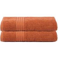OHS 2 Pack of 100% Cotton Bath Sheet Bathroom Towel in Burnt Orange