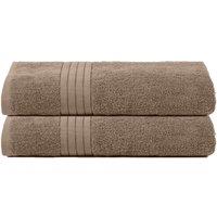 OHS 2 Pack of 100% Cotton Bath Sheet Bathroom Towel in Light Beige