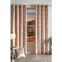 Curtina 'Darla' Velvet Pair of Eyelet Curtains in Light Pink | Size: 117 cm width x 137 cm drop