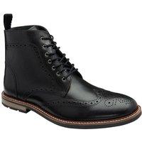 Frank Wright Men's 'Corby' Leather Lace-Up Boots in Black | Size: 9