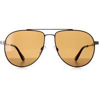 Ted Baker Men's Aviator Gunmetal with Black Painted Rim Brown TB1691 Maeve