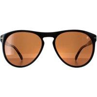 David Beckham Men's Round Black Brown DB1008/S