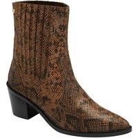 Ravel Women's 'Langton' Snake-Print Leather Ankle Boots in Tan | Size: 5