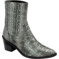 Ravel Women's 'Langton' Snake-Print Leather Ankle Boots in Grey | Size: 6
