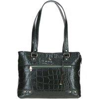 'Velutto Eleganza' Zip Mid Section Real Leather Shoulder Bag