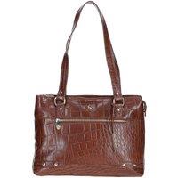 'Velutto Eleganza' Zip Mid Section Real Leather Shoulder Bag