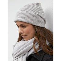 Cove Women's Ribbed Cashmere Beanie in Grey