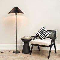 ValueLights Akira Pleated Shade Slim Floor Lamp with LED Bulb in Black