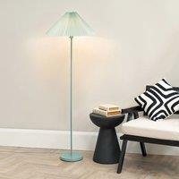 ValueLights Akira Pleated Shade Slim Floor Lamp with LED Bulb in Bright Blue