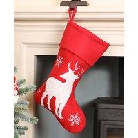 Dibor Set of 4 Red Reindeer Xmas Gift Decoration Christmas Stocking | Size: 4 Pack