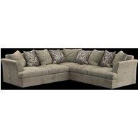 Furnishings For Less UK Mellors Pewter Grey or Stone Beige Chenille 5 Seater Corner Sofa L Shaped 2 Corner 2 Scatter Back