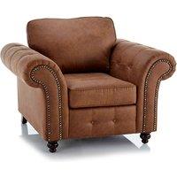 Oakland Armchair Leather Air Single Seater Tan