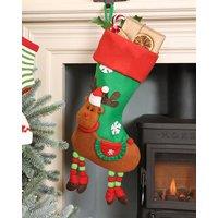 Dibor Set of 4 Reindeer Hanging Legs Xmas Decor Christmas Gift Bag Stocking | Size: 4 Pack