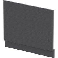 Balterley Edge/Power Straight End Bath Panel & Plinth - Textured Woodgrain Graphite - Graphite in Grey