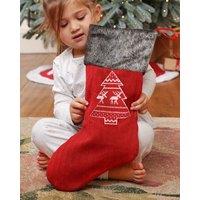 Dibor Set of 4 Red Nordic Tree Xmas Tree Christmas Gift Bag Stocking | Size: 4 Pack