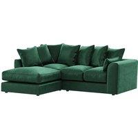 Furnishings For Less UK Brooklyn Plush Velvet 3 to 4 Seater L Shaped Corner Sofa Left Hand Facing in Green