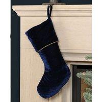 Dibor Set of 4 Blue Knightsbridge Velvet Xmas Gift Christmas Stocking | Size: 4 Pack