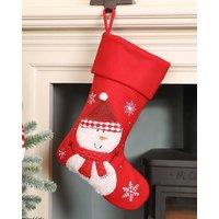 Dibor Set of 4 Red Snowman Children's Xmas Tree Decoration Christmas Gift Bag Stocking | Size: 4 Pack
