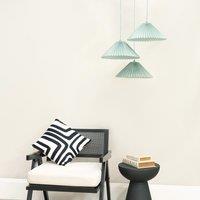 ValueLights Akira Pleated 3 Way Triple Drop Ceiling Pendant Light in Bright Blue