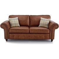 Oakland 3 Seater Large Chesterfield Style Leatherair Charcoal Grey or Tan