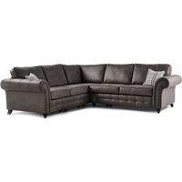 Furnishings For Less UK Oakland Tan Chesterfield 5 Seater L Shape Large Corner Sofa in Charcoal