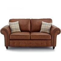 Oakland 2 Seater Large Chesterfield Style Leatherair Charcoal Grey or Tan